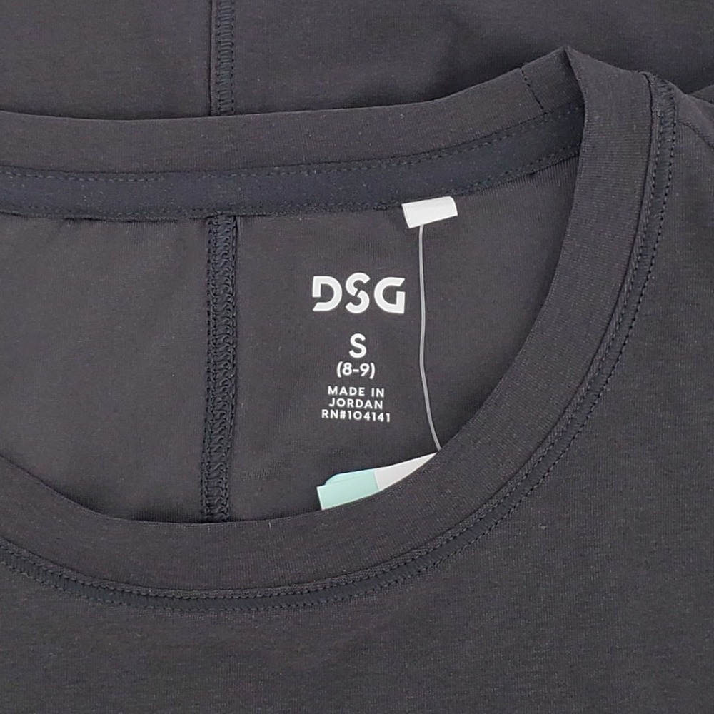 DSG Girls Size S 8-9 Movement Tee Pure Black Short Sleeve Athletic Shirt New - Picture 9 of 9